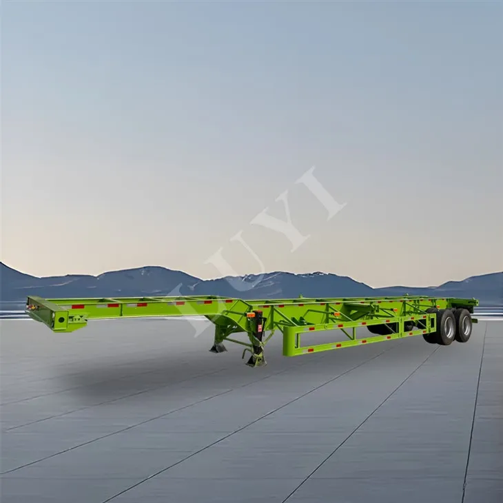 2 gandar beban membawa bekas treler separa rangka 20/40 tan