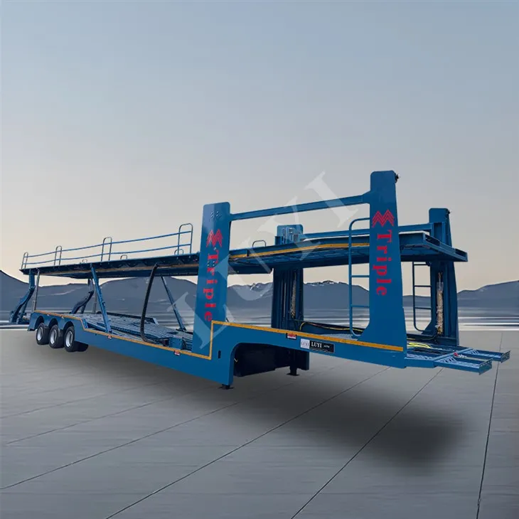 3 gandar 40 kaki Double Decker Kereta Pengangkutan Semi Treler