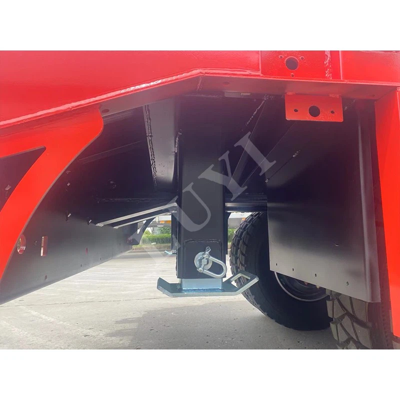3-axle Hydraulic Gooseneck 50-ton Lowboy Semi-trailer factory 3-axle Hydraulic Gooseneck 50-ton Lowboy Semi-trailer factory