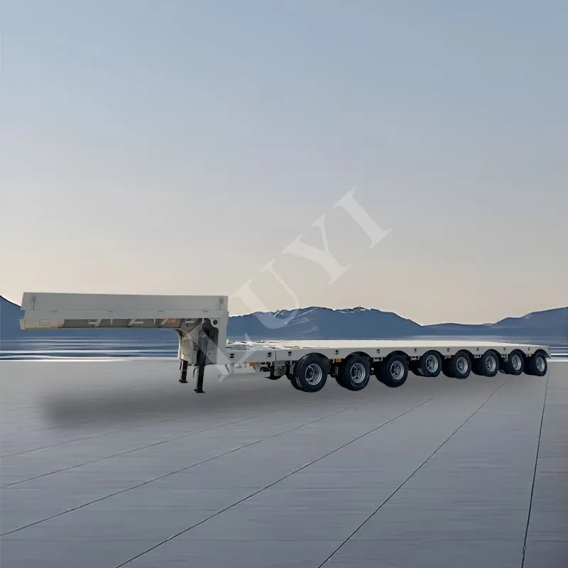 8 - Axle 17 - meter 80-ton Semi-trailer Rendah Bed Retractable dengan Penggantungan Udara