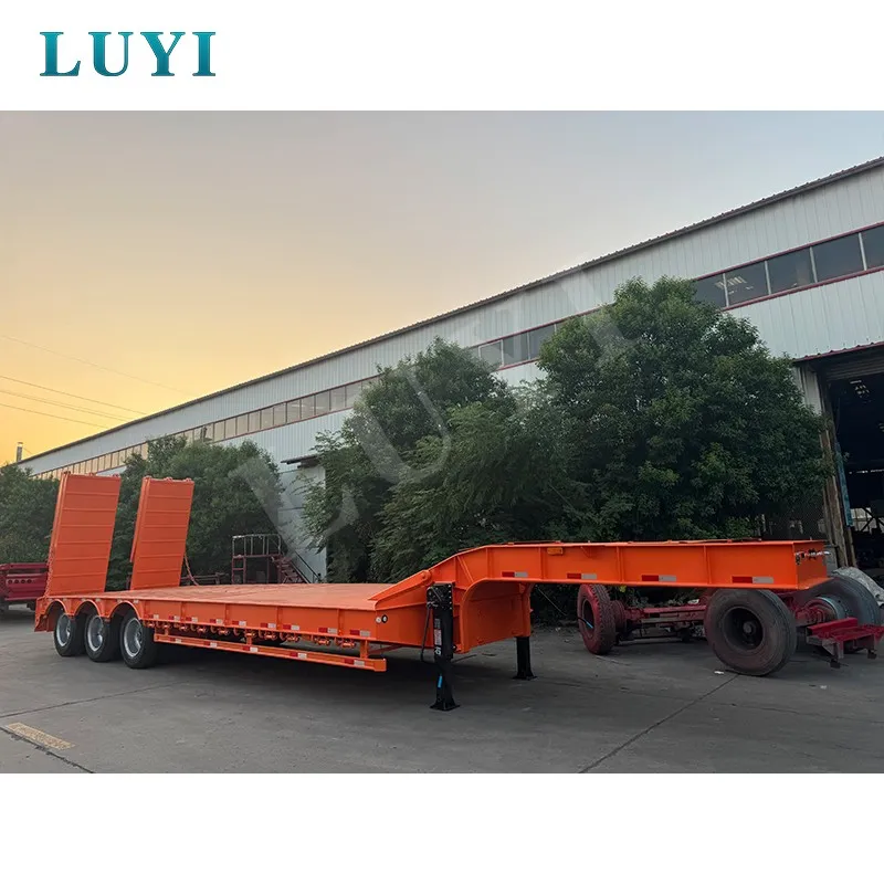 Three-axle 60-ton Detachable Gooseneck Low-bed Semi-trailer high quality