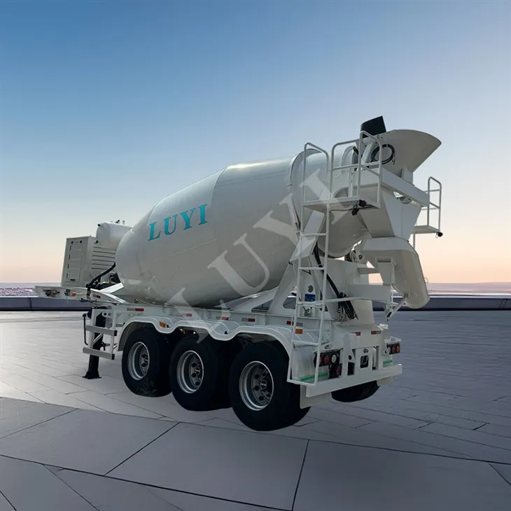 Treler Semi-Tiga gandar Pembancuh Simen Dengan Kapasiti 12 Meter Kubik